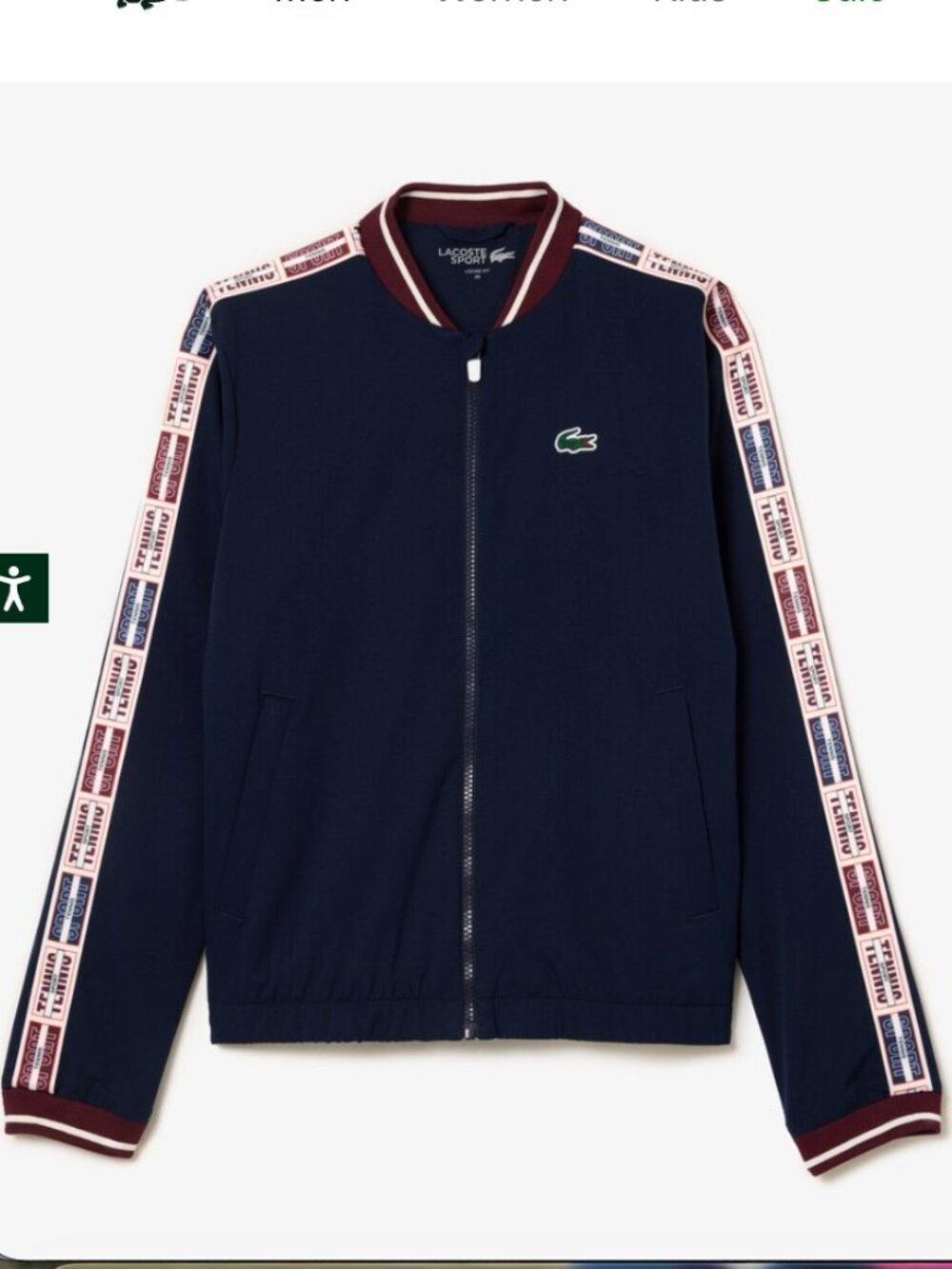 Women's Lacoste Recycled Fiber Stretch Ultra-Dry Tennis Jacket Size 36 - Picture 1 of 4
